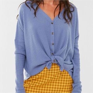 Urban Outfitters Out From Under Jojo 
off shoulder v-neck Waffle thermal Medium